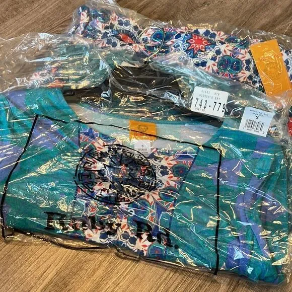 Ruby Rd Kaleidoscope Printed Top-GREEN-Small - Picture 2 of 2